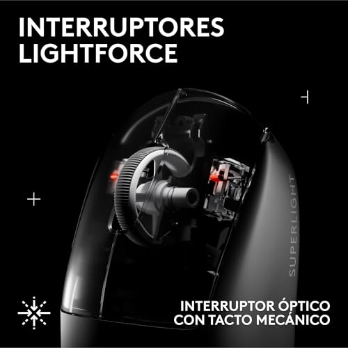 Ratón inalámbrico para gaming Logitech G Pro X negro con USB-C y 5 botones programables 5