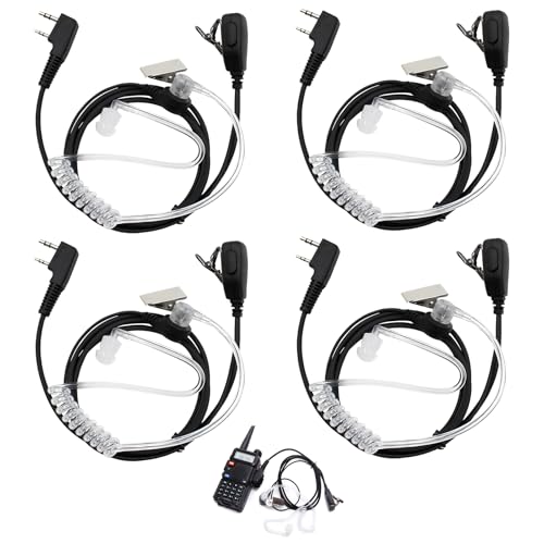 Oreillette Talkie Walkie, 4 Pièces Oreillette Compatible avec BAOFENG, Oreillette Talkie Walkie pour BAOFENG, Oreillette Radio Bidirectionnelle Kenwood, UV5R...