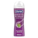 Durex Play Massage Gel Lubricante 2 en 1, Gel de Masaje y Lubricante con Aloe Vera 200 ml