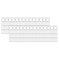 2x Schmuckzaunmatten (4,2 Meter)| B210xH80cm Anthrazit | verzinkt & pulverbeschichtet | Doppelstabmatten mit Zierleiste 'Karo'