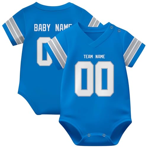 Image of KREDE Baby Clothes Unisex Bodysuit Jersey Style Custom Name Number for Baby Boys