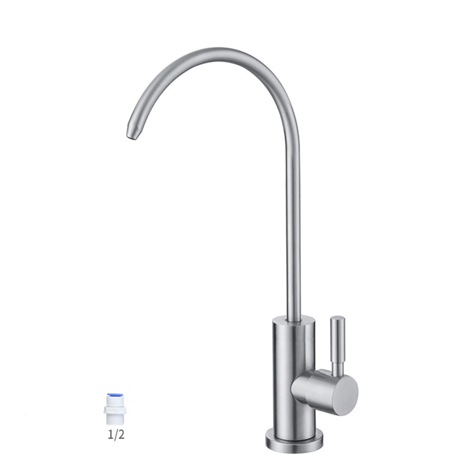 WDSOPK faucet Swan Neck Kitchen Sink Filter Tap with 360° Rotat Plating Premium Drinking Water Faucet (Brushed A)