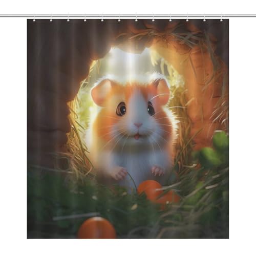 Rideau de douche hamster imperméable et séchage rapide en tissu - 7