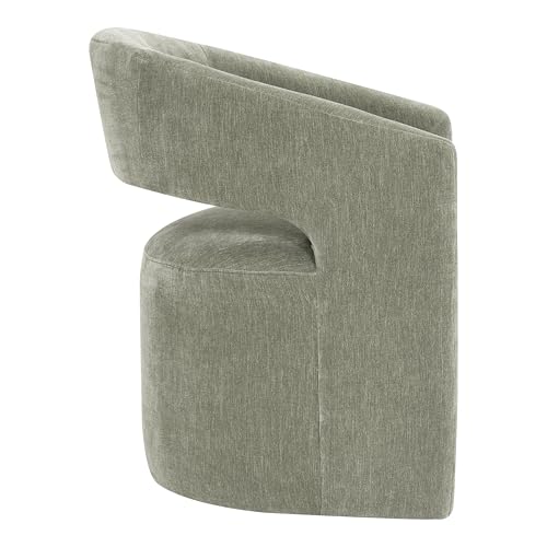 Sillón con diseño barrel verde tapizado moderno miniatura 3