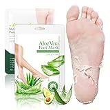 2 Stück Fußmaske, Fussmaske Socken, Socken für effektive Fußpflege, sanfte Hornhautentfernung, Feuchtigkeitsspendende Foot Mask für Damen & Herren (Aloe Vera + Avocado)