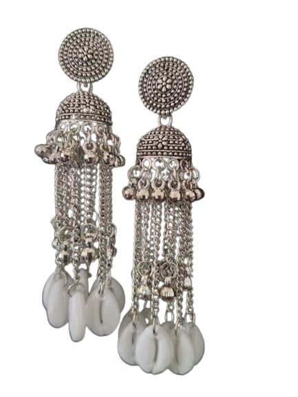 Oxillary.co Earrings for Women Fashion Jhumka Oxidized Stylish Ladies Chandbali Jhumki Traditional Silver Layered Earrings for Weddings Marriage Casual Wear (B0D1H2CFQC) Amazon Price History, Amazon Price Tracker