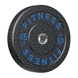 HANDBODE Bumper Plates High-Bounce Olympic Weight Plates, Colored crumb rubber plate for Weight Lifting and Strength Training 45 lb Single
