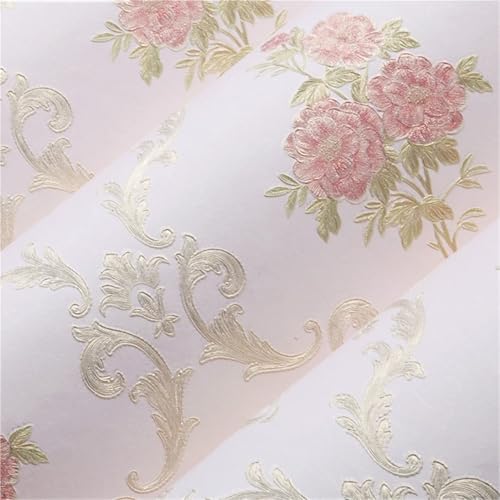Papier peint autocollant 3D rose pour créer un mur d'arrière-plan TV au salon