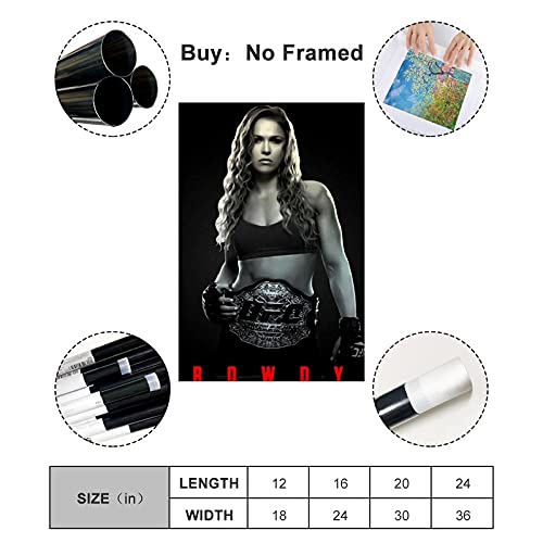 LINFENGAS Sport Poster Boksen UFC MMA Ronda Rousey Poster Decoratief Schilderij Canvas Muur Art Woonkamer Posters… - Afbeelding 3