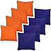 JMEXSUSS Weather Resistant Standard Corn Hole Bags, Set of 8 Regulation Cornhole Bags for Tossing Game (Orange/Blue)