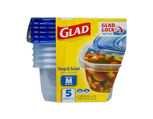 Glad GladWare Medium Rectangle Food Storage Containers, 24 Oz, 5 Count - image 2