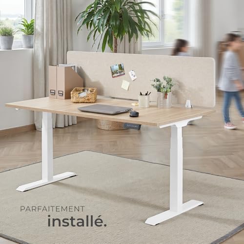 tectake® Cloison de Bureau Acoustique, Noyau en Pet insonorisant, 160x40 cm