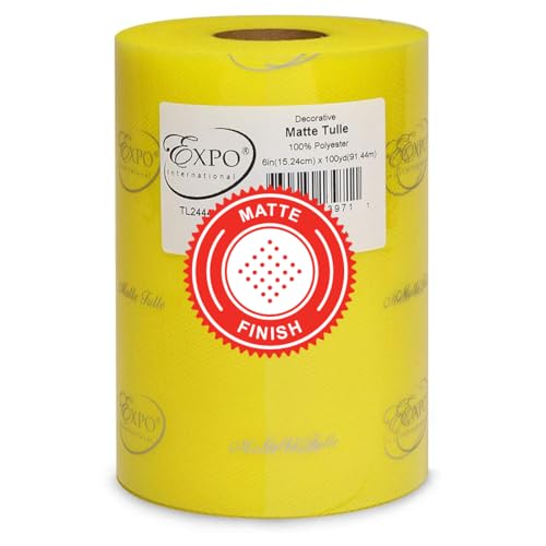 Image of Expo International Decorative Matte Tulle Spool of 6 inch X 100 yards | Yellow