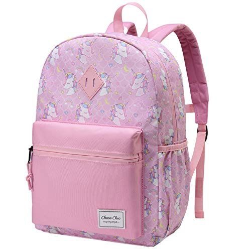 Chase Chic Mochila para Niños Unicornios Rosa, Mochila Infantil Ligera y Resistente al Agua,...