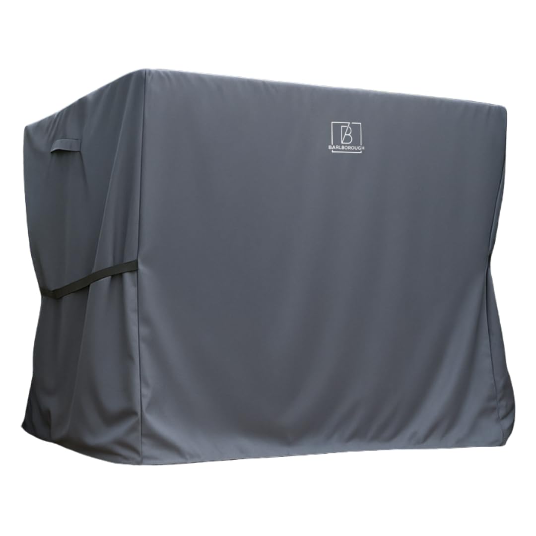 Barlborough Garden Swing Cover | 3 Seater Waterproof Wind Resistant Large Outdoor Garden Swing Seat Cover with Air Vents and Zips | 210cm x 170cm x 125cm, Charcoal Grey