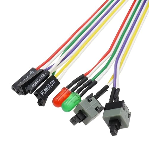 Bouton interrupteur PC 50cm idéal pour boîtier ouvert et montage sur bureau - 5