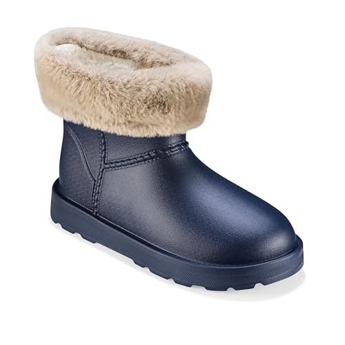 ESTRO Warme Gummistiefel Damen Gefüttert - Gummistiefel Gefüttert Damen Wasserdicht Winterschuhe F115 (38 EU, Dunkelblau)