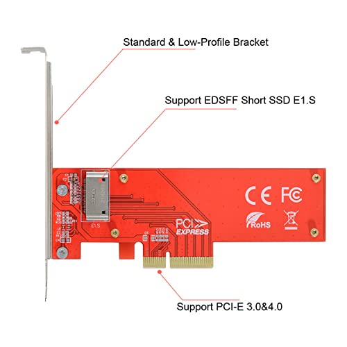 Adaptador PCI-E 4X a NVMe EDSFF E1.S con diseño compacto Ruler 1U 3
