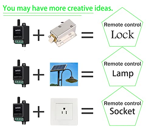 WOODGUILIN Remote Control Switch, 12V Wireless Switch, DC 5V/12V/24V 10A Dry Contact Relay Mini Remote Switch - Image 2