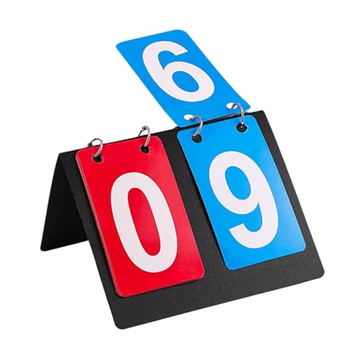 rockible Sports Scoreboard Flip Board Scorekeeper Table Score Flipper Substitution Board for Outdoor Football Competition Basketball