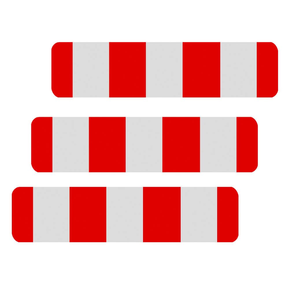 BIGPACK 3 x Höhenbegrenzer, einseitig, rot/weiß, Aliminium, RA1, 120 x 25 cm, Art.-Nr. 610062