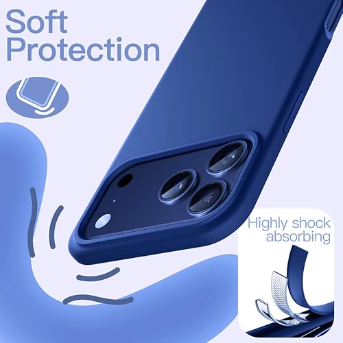 Image of Silicone Case for iPhone 17 Pro Max 6.9-Inch, Silky-Soft Touch Full-Body Protective Phone Case, Shockproof Back Cover for iPhone 17 Pro Max (Lite Blue)