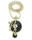 For JAY-Z, KANYE ROCAFELLA RECORDS PENDANT & 30' 4mm FRANCO CHAIN Model-SRT-1208