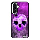 Coque A37 5G en Silicone Tete de Mort Metal Enfer Halloween Fantastique os Crane Hardrock Pas Cher Vintage Violet feu pour Samsung Galaxy