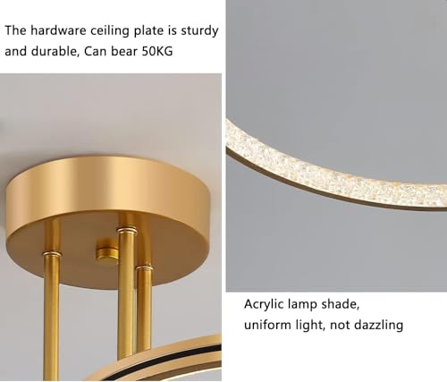 Lustre plafonnier LED moderne ajustable avec éclairage télécommandé