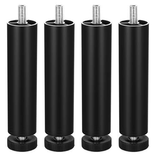 LYIMCHONG 4 PcsPatas para Muebles, 10 cm Patas Regulables para Muebles, Patas Niveladoras Ajustables para Somier mesas, canape, Escritorio, sofás, armarios(Rosca M8)