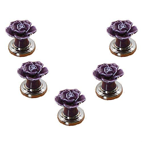 Boutons de meuble en céramique violette pour remplacer les poignées de placard usées
