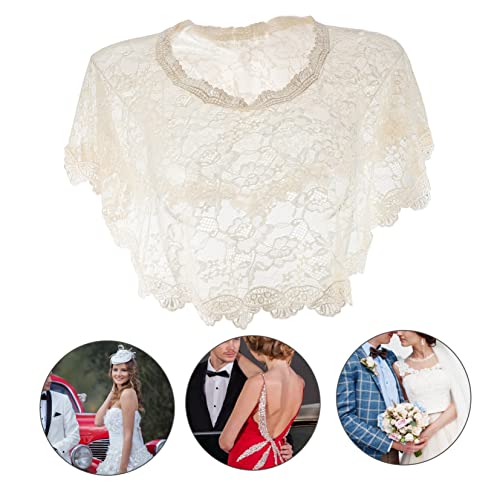 Off Shoulder Lace Shawl for Women Elegant Bridal Cape Hollow Lace Blouse Shawl All-match Short Cape for Wedding Dress Cover-up for Brides2