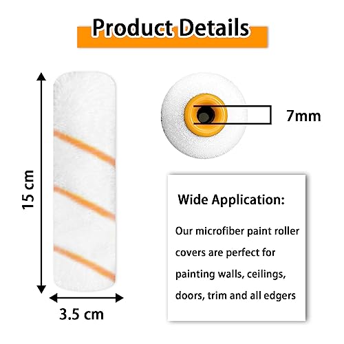 Hubaow 50 Pieces Paint Roller Cover, 6 Inch Microfiber Roller Covers, Washable Covers For Roller Frame, House Painting Supplies, Naps For Paint Roller Brush For Painting Walls Ceilings #TOP1