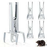 5 Stück Wühlmausfalle mit Festgekettetem Köderplättchen, Wiederverwendbar Verzinkte Schlagfalle...