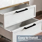 QYRDBGY Uchwyty kuchenne ze stali nierdzewnej, 10 sztuk, 192 mm, rozstaw otworów, czarne, uchwyty meblowe, trwałe, kwadratowe uchwyty do szuflad ze śrubami do kuchni, szuflad, szafy, mebli