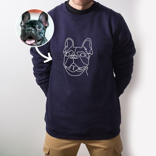 Premium Custom Dog Photo Embroidered Hoodie, Oversized Pet Face Sweatshirt, Cat Lover Gift, Mom Shirt- Size S to 4XL3