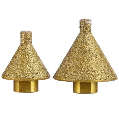 TagIo 2 UNIDS Diamante Biselado Chaflán Bit para la Amoladora Angular M10 38mm 50mm Adaptador Agujero Abridor Biselado Molienda Broca