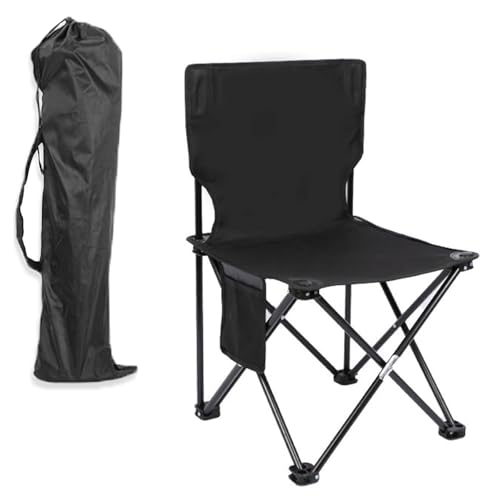 SNZ Silla Playa Plegable Ligera con Funda de Transporte, Silla Camping Resistentes 120kg - Negro | Silla Piscina | Silla de Camping Plegable con Bolsillo y Soporte Ergonómico