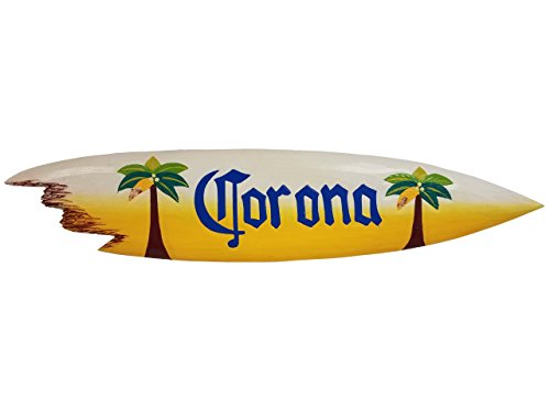 All Seas Imports 39" Handcarved and Painted Wood Corona with Palm Trees Sharkbite