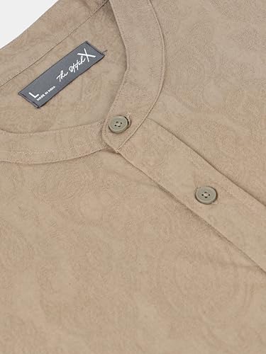 Image of StitchX Men's Full Sleeve Mandarin Collar Jacquard Shirt