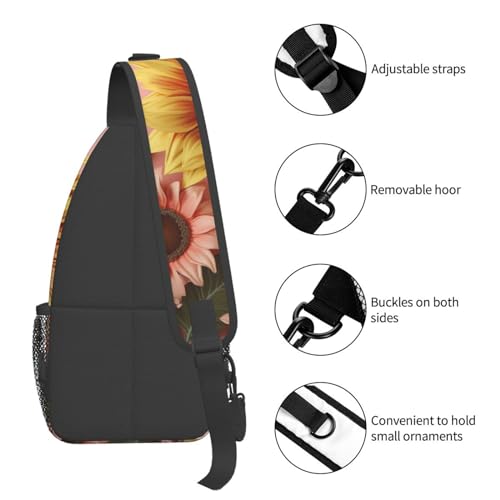 Bolso pequeño tipo bandolera unisex con girasol miniatura 5