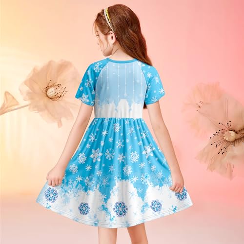 LQSZ Girls Nightgowns Princess Pajamas 3-10 Years Nightdress for Toddler Kids Sleepwear Short Sleeves Night Dress3