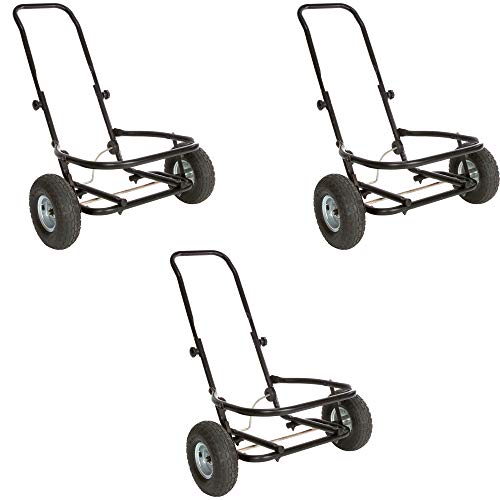 Miller 3-Pack Muck Cart Utility Wagon 70-Quart Tub Compatible 350-Pound Capacity Foldable Two-Wheel Farm & Ranch Transport with Adjustable Handle Pneumatic Tires and Kickstand CA500