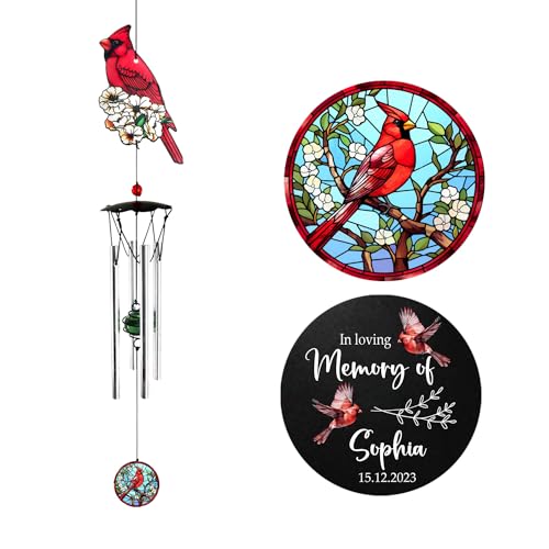 Image of ASTARIN Personalized Wind Chimes Outdoor Large Deep Tone,Large Customized Wind Chimes for Outside Tuned Relaxing Soothing Low Bass,Memorial Windchimes Sympathy for Mom Dad