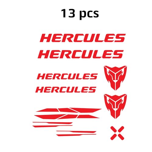 Image of Cycle Stickers - 13-Pack Waterproof Bike Decals for Frame, Helmet - 30 x 3 cm Durable Vinyl Stickers (Red)