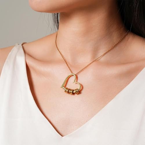 ziella Jewelry To My Wife Necklace -Family's Love Engraved 1-7 Name Pendant, Personalized Heart Custom Necklace for Women/Mom4