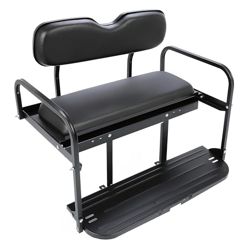 HECASA Golf Cart Rear Back Seat Kit Compatible with Yamaha G2 G9 Gas or Electric Models Folding Fold Down Black Alloy Steel