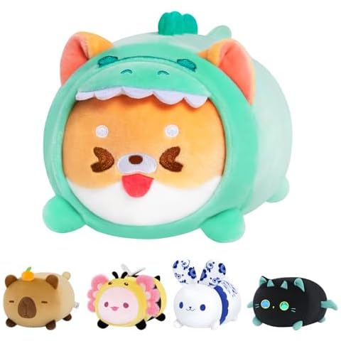 Mewaii Shiba Inu Dinosaur Plush Pillow Cover