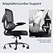 TRALT Office Chair - Ergonomic Desk Chair with Adjustable Lumbar Support, Mesh Computer Chair, Executive Chairs for Home Office Comfortable Lumbar Support (Black)