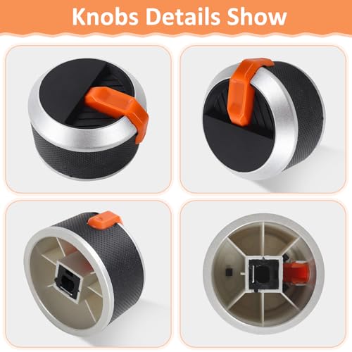 Gas Griddle Grill Orange Knobs Replacement for Blackstone 1666 1517 1554 1825 1836 Gas Griddle Knobs Walmart Knobs, 4 Burner Control Knob for Blackstone 17/22/28/36 inch Griddle Accessories, 4 Pack